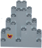 6083pb07 - Rock Panel 3 x 8 x 7 Triangular (LURP) with Magenta Butterfly Pattern Lower Left (Sticker) - Set 41122