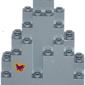 6083pb07 - Rock Panel 3 x 8 x 7 Triangular (LURP) with Magenta Butterfly Pattern Lower Left (Sticker) - Set 41122