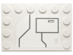 6180pb067L - Tile, Modified 4 x 6 with Studs on Edges with Black Lines and Large Hatch Pattern Model Left Side (Sticker) - Set 7931