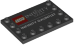 6180pb145 - Tile, Modified 4 x 6 with Studs on Edges with 'THE INFINITY SAGA' and 'INFINITY GAUNTLET' Pattern
