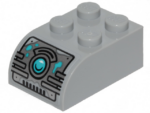 6215pb08 - Slope, Curved 3 x 2 x 1 with 4 Studs with Juicer Controls and Medium Azure Button Pattern (Sticker) - Set 40336