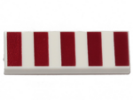 63864pb188 - Tile 1 x 3 with 5 Dark Red Stripes Pattern