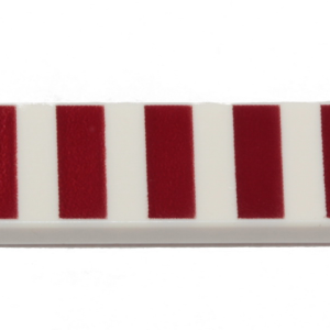 63864pb188 - Tile 1 x 3 with 5 Dark Red Stripes Pattern
