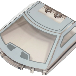 65633pb12 - Windscreen 6 x 6 x 1 1/3 with Dark Bluish Gray Window Frame Outline and Light Bluish Gray Roof with 4 Dots Pattern