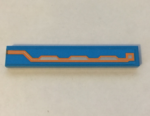 6636pb184L - Tile 1 x 6 with Orange and Silver Circuitry on Dark Azure Background Pattern Model Left Side (Sticker) - Set 70351