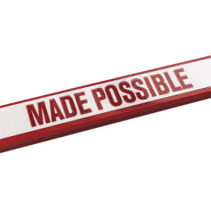 6636pb260 - Tile 1 x 6 with Red 'MADE POSSIBLE' on White Background Pattern (Sticker) - Set 10272