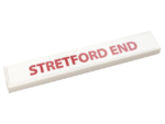 6636pb264 - Tile 1 x 6 with Red 'STRETFORD END' on White Background Pattern (Sticker) - Set 10272