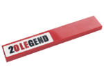 6636pb266 - Tile 1 x 6 with '20 LEGEND' on White Background Pattern (Sticker) - Set 10272