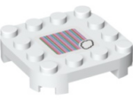 66792pb001 - Plate, Modified 4 x 4 with Rounded Corners and 4 Feet with Super Mario Scanner Code Cloud Pattern (Sticker) - Set 71360