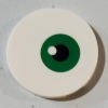 67095pb001 - Tile, Round 3 x 3 with Green and Black Eye Pattern