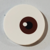 67095pb002 - Tile, Round 3 x 3 with Reddish Brown and Black Eye Pattern