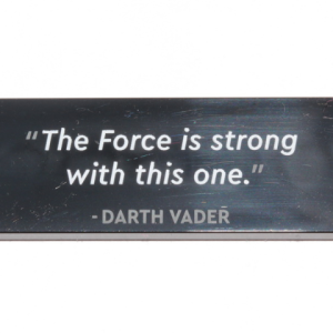 69729pb031 - Tile 2 x 6 with '"The Force is strong with this one." - DARTH VADER' Pattern