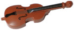 80444pb01 - Minifigure, Utensil Musical Instrument, Double Bass with Black Neck, Tailpiece, and F Holes and Silver Strings Pattern