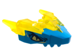 82276pb01 - Dragon Head (Ninjago) Jaw Upper with Horns with Molded Dark Azure Face, Bright Light Yellow Eyes, and Dark Blue Highlights Pattern