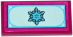87079pb0211 - Tile 2 x 4 with Snowflake on Light Aqua Background Pattern (Sticker) - Set 41062