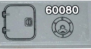 87079pb0238 - Tile 2 x 4 with Hatch Door, '60080' and Filler Cap Pattern (Sticker) - Set 60080
