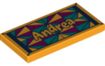 87079pb0599 - Tile 2 x 4 with 'Andrea' and Beach Towel Pattern