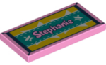 87079pb0601 - Tile 2 x 4 with 'Stephanie' and Beach Towel Pattern