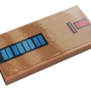 87079pb0890 - Tile 2 x 4 with Blue and Red Rectangles Pattern (Sticker) - Set 10272