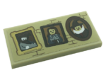87079pb0988 - Tile 2 x 4 with 3 Portrait Pictures and Bricks Pattern (Sticker) - Set 71043