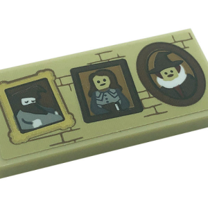 87079pb0988 - Tile 2 x 4 with 3 Portrait Pictures and Bricks Pattern (Sticker) - Set 71043