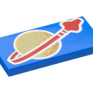 87079pb1162 - Tile 2 x 4 with Detailed Classic Space Logo Pattern