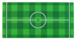 90498pb33 - Tile 8 x 16 with Bottom Tubes with Green and Checkerboard Soccer (Football) Pitch, and White Center Circle and Halfway Lines Pattern