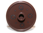 91884pb002 - Minifigure, Shield Circular Rimmed Face with Stud with Silver Dots Pattern