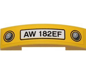 93273pb049 - Slope, Curved 4 x 1 x 2/3 Double with 'AW 182EF' and Headlights Pattern (Sticker) - Set 40196