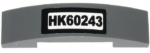 93273pb122 - Slope, Curved 4 x 1 x 2/3 Double with 'HK60243' Pattern (Sticker) - Set 60243