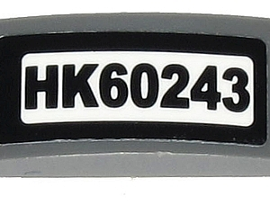 93273pb122 - Slope, Curved 4 x 1 x 2/3 Double with 'HK60243' Pattern (Sticker) - Set 60243
