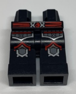 970c00pb0221 - Hips and Legs with Red Belt, Silver Outlined Gray Armor and Knee Pads Pattern