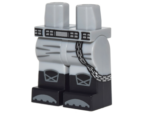 970c00pb0535 - Hips and Legs with Silver Belt and Chain, Knee Pads and Black Boots with Dark Bluish Gray Tips Pattern