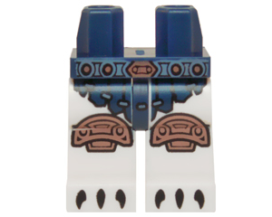 970c01pb36 - Hips and White Legs with Dark Blue Loincloth, Belt, Copper Knee Pads and Black Claws Pattern