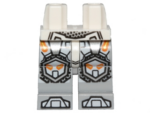 970c86pb22 - Hips and Light Bluish Gray Legs with Orange and Gold Circuitry and Silver and White Armor, Knee Pads and Boots Pattern
