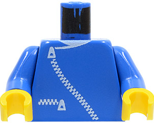 973p0ac01 - Torso Jacket with White Zippers and Neck Pattern / Blue Arms / Yellow Hands