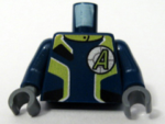 973pb0484c01 - Torso Agents Uniform Male / Dark Blue Arms Pattern / Dark Bluish Gray Hands