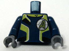 973pb0484c01 - Torso Agents Uniform Male / Dark Blue Arms Pattern / Dark Bluish Gray Hands