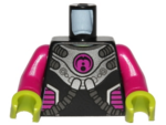 973pb0897c01 - Torso Alien Conquest Alien Two Hoses Pattern / Magenta Arms / Lime Hands