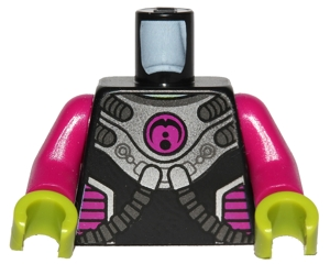 973pb0897c01 - Torso Alien Conquest Alien Two Hoses Pattern / Magenta Arms / Lime Hands