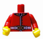 973pb0927c01 - Torso Royal Guard Uniform with Gold Buttons and White Belt Pattern / Red Arms / Yellow Hands