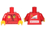 973pb1702c01 - Torso Racers Ferrari/Shell Logo Front, Scuderia Ferrari, Santander Logo Back Pattern (Stickers) / Red Arms / Yellow Hands