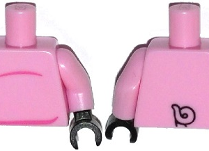 973pb1787c01 - Torso Stomach and Pig Tail on Reverse Pattern / Bright Pink Arms / Black Hands