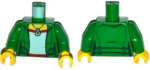 973pb1963c01 - Torso Female Jacket Open over Red and White Top with Wrinkle, Silver Infinity Pendant Necklace Pattern / Green Arms / Yellow Hands