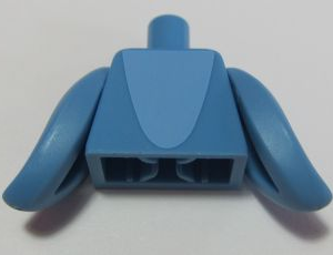 973pb2209c01 - Torso Light Blue Parabola Shaped Center Panel Pattern (Shark Suit) / Medium Blue Fins
