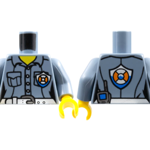 973pb2775c01 - Torso Coast Guard Female Shirt with Buttons, Pockets, White Belt and Badge Pattern / Sand Blue Arms / Yellow Hands
