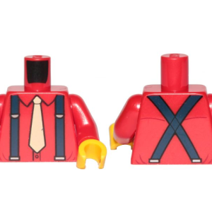973pb3540c01 - Torso Shirt with Tan Tie and Dark Blue Suspenders Pattern / Red Arms / Yellow Hands