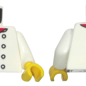 973pb3863c01 - Torso Chef with 8 Buttons, Long Red Neckerchief, No Wrinkles Pattern / White Arms / Yellow Hands