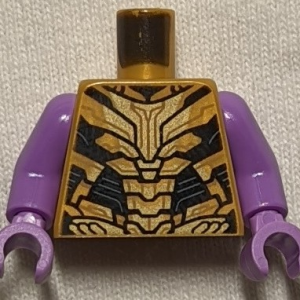 973pb4678c01 - Torso Armor, Gold Plates, Black Trim Pattern (Thanos) / Medium Lavender Arms / Medium Lavender Hands
