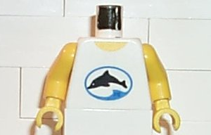 973px38c01 - Torso Divers Dolphin Logo Pattern / Yellow Arms / Yellow Hands